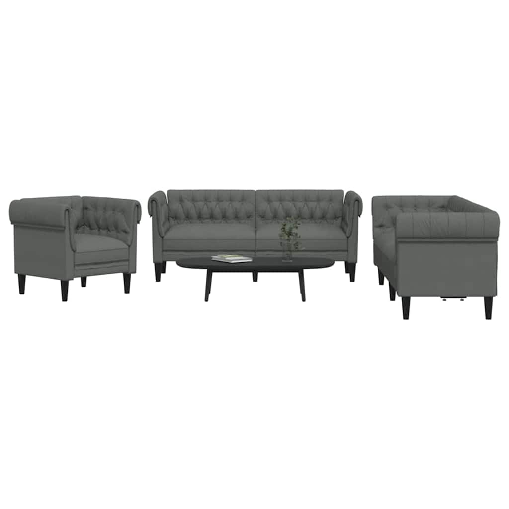 Sofa Set Dark grey Fabric